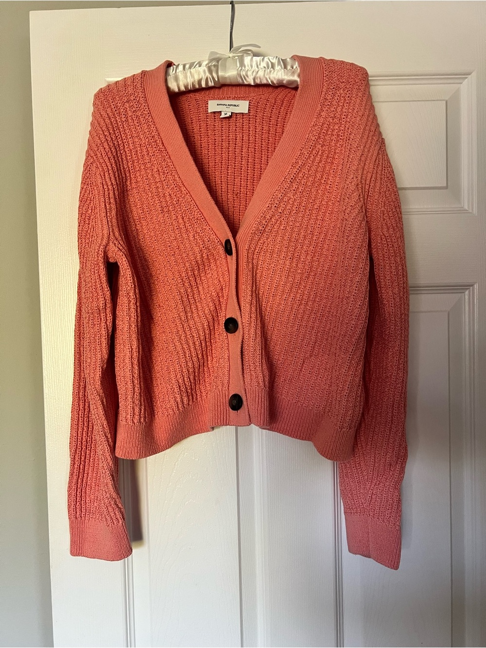 Banana Republic Factory Store Coral Knit Button-Front Cardigan Sweater